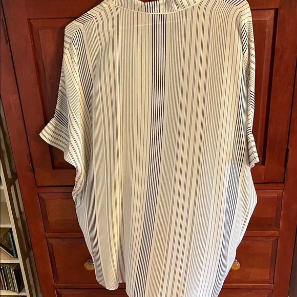 Eileen Fisher Silk Cream and Black Striped Top - Picture 5 of 5